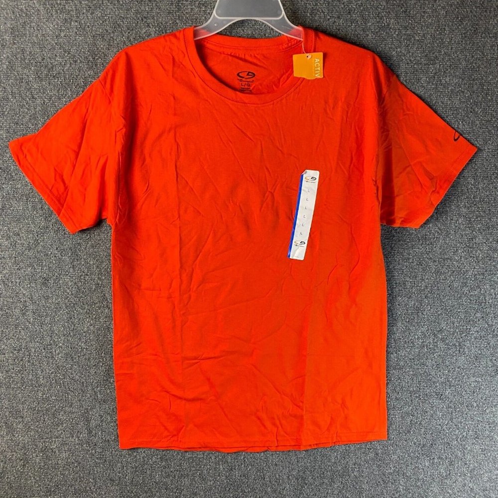 Champion C9 T-Shirt Large Men's Short Sleeve New Orange 100% Cotton L